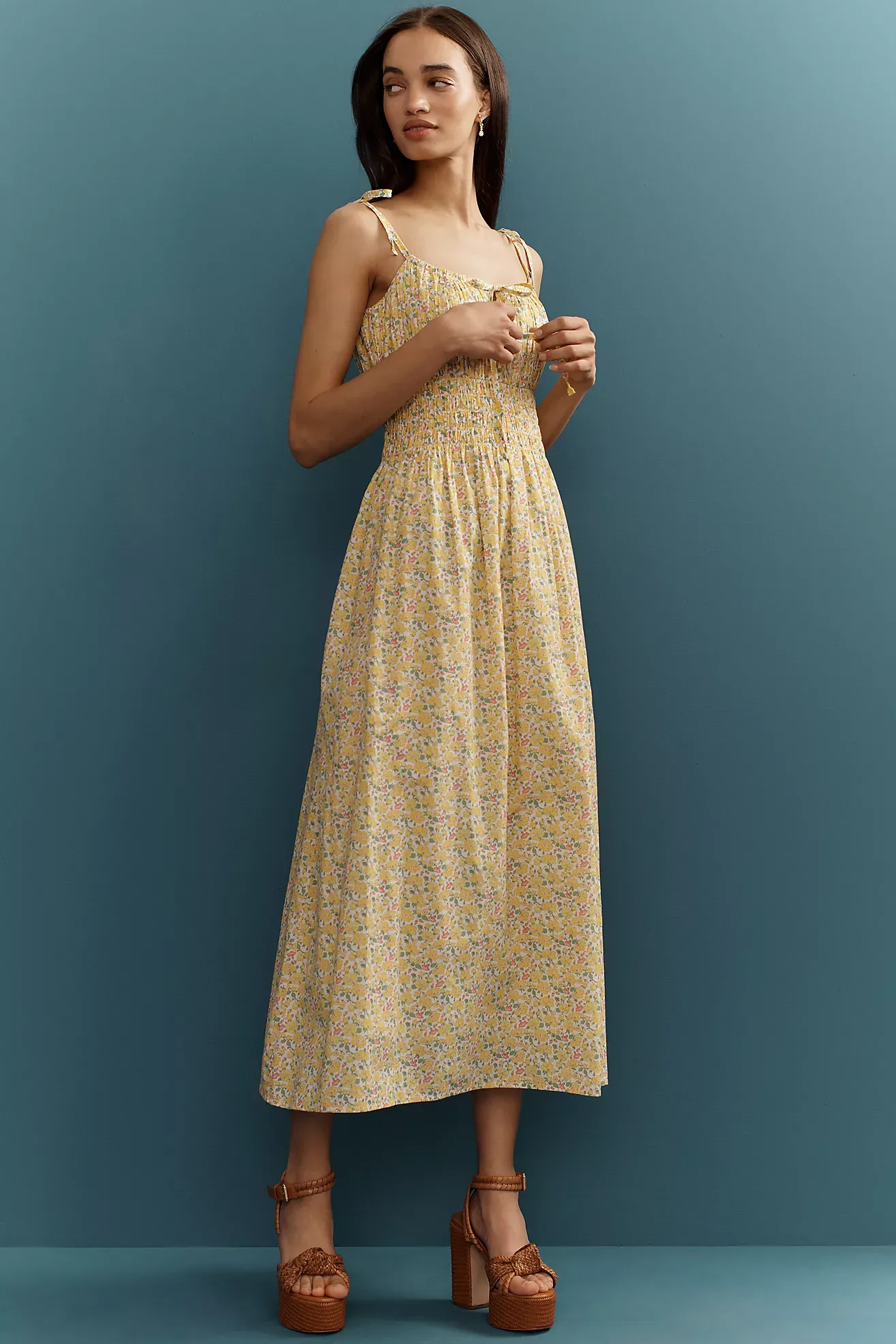 Love the Label X Liberty London Smocked Midi Dress