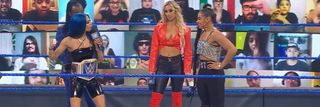 Sasha Banks, Carmella, and Bianca Belair on SmackDown