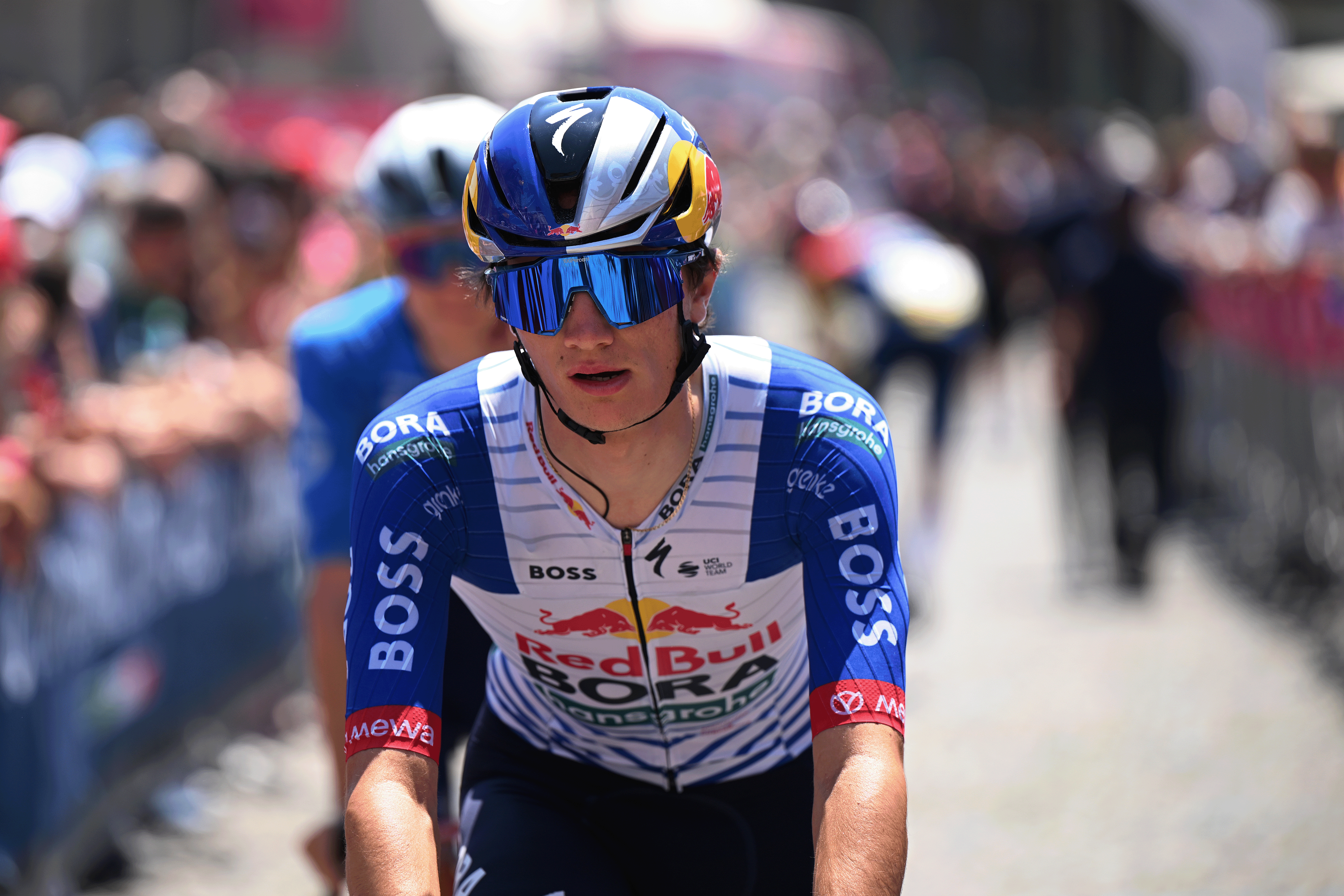 VOGHERA, ITALY - MAY 24: Giulio Pellizzari of Italy and Team Red Bull - BORA - hansgrohe prior to the 109th Giro d'Italia 2026, Stage 15 a 157km stage from Voghera to Milan / #UCIWT / on May 24, 2026 in Voghera, Italy. (Photo by Dario Belingheri/Getty Images)