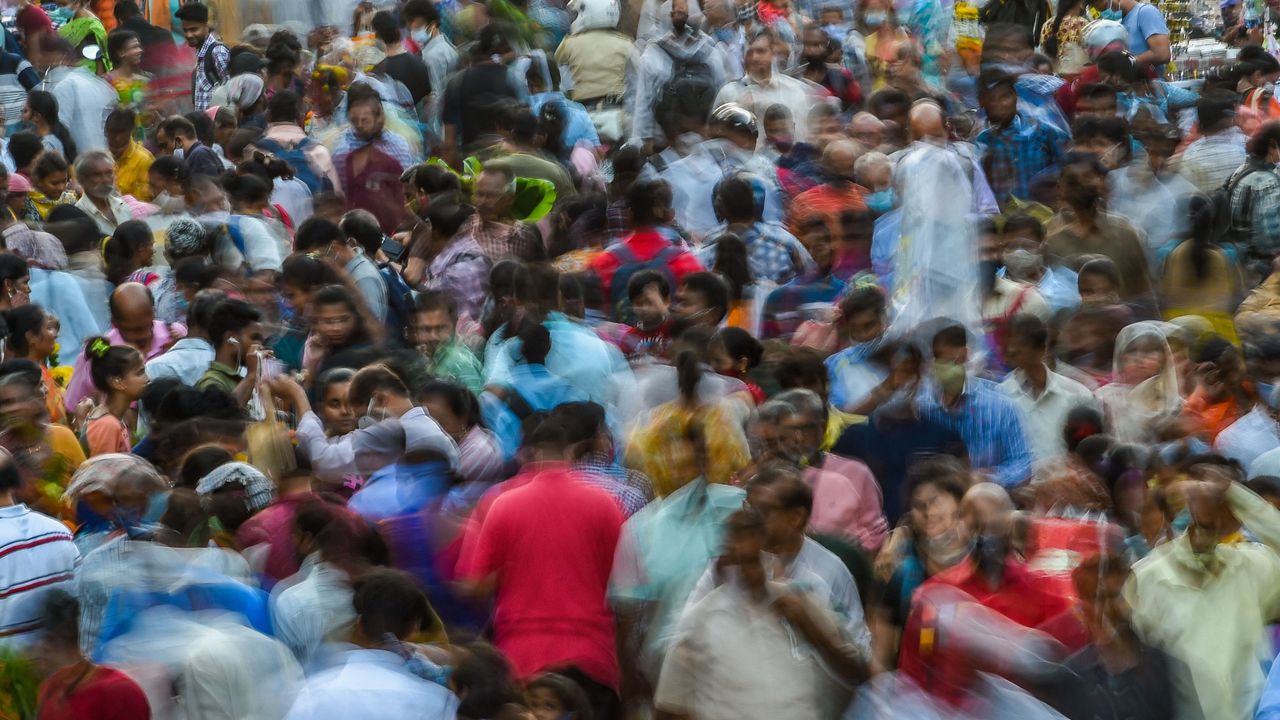 A crowd of people