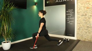 Personal trainer Alanah Bray performs split squat