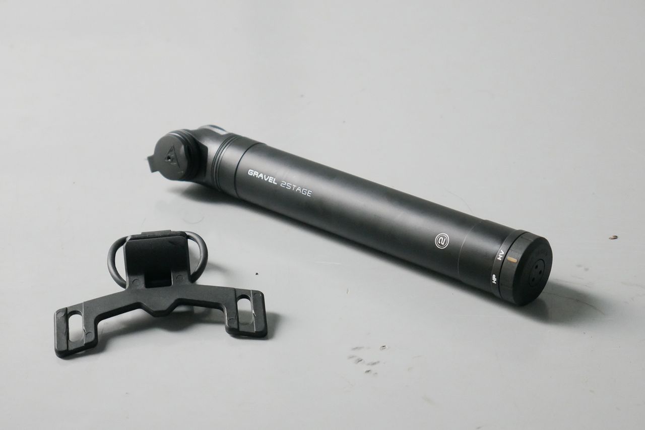 Best bike mini pumps group test 2026 - Topeak Gravel 2Stage and its bottle cage mount