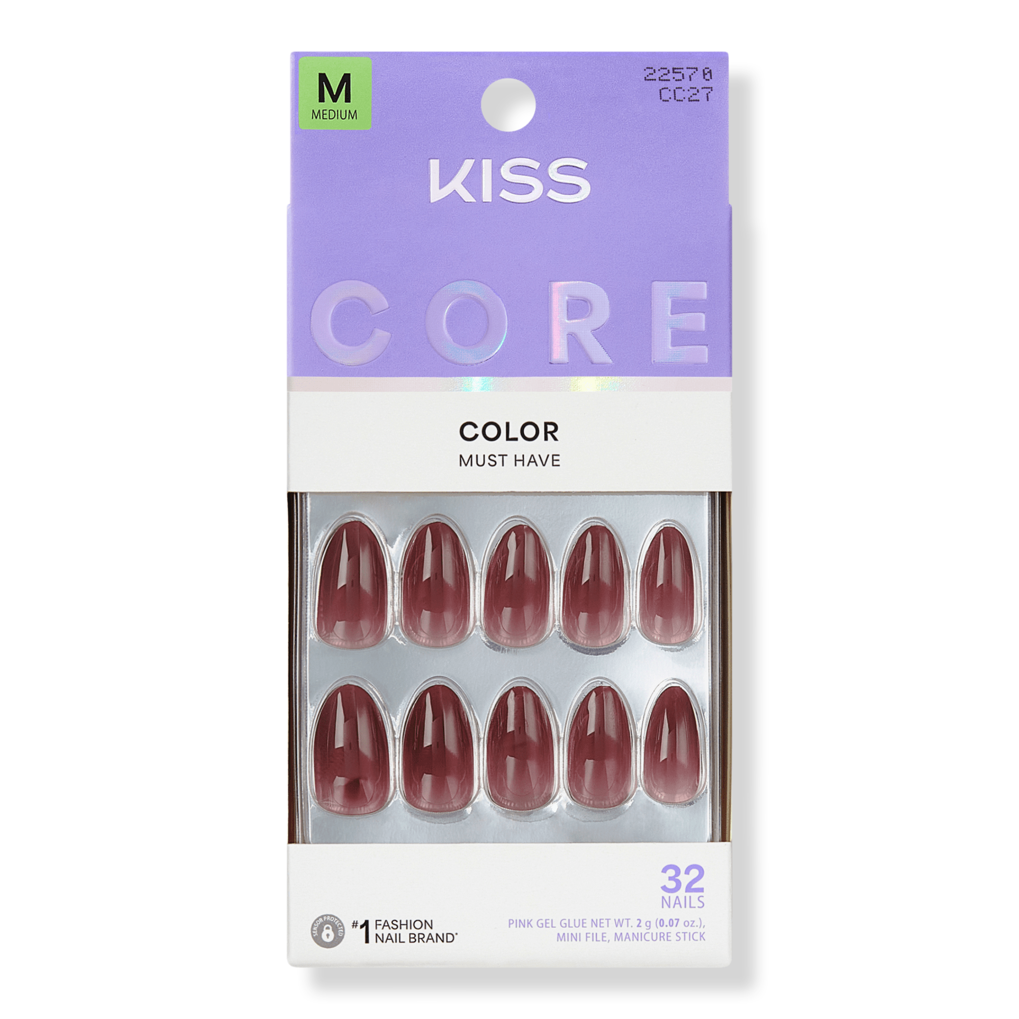 Core Color Press on Nails - Pinot Noir