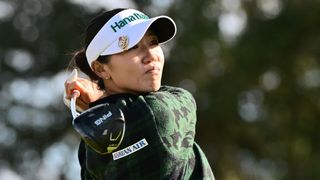 Lydia Ko takes a tee shot at the 2024 Hilton Grand Vacations Tournament of Champions