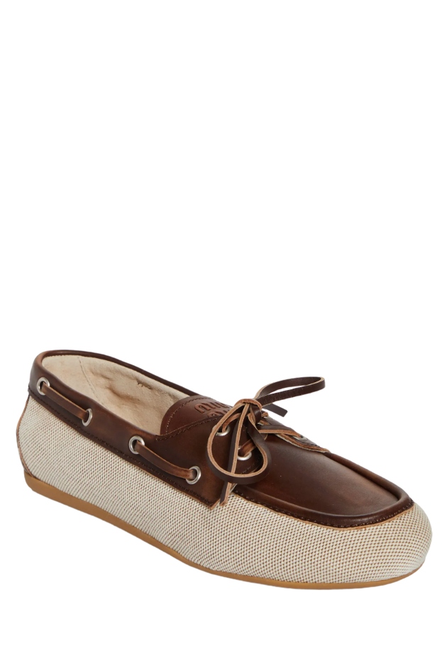 Canvas & Leather Boat Shoe