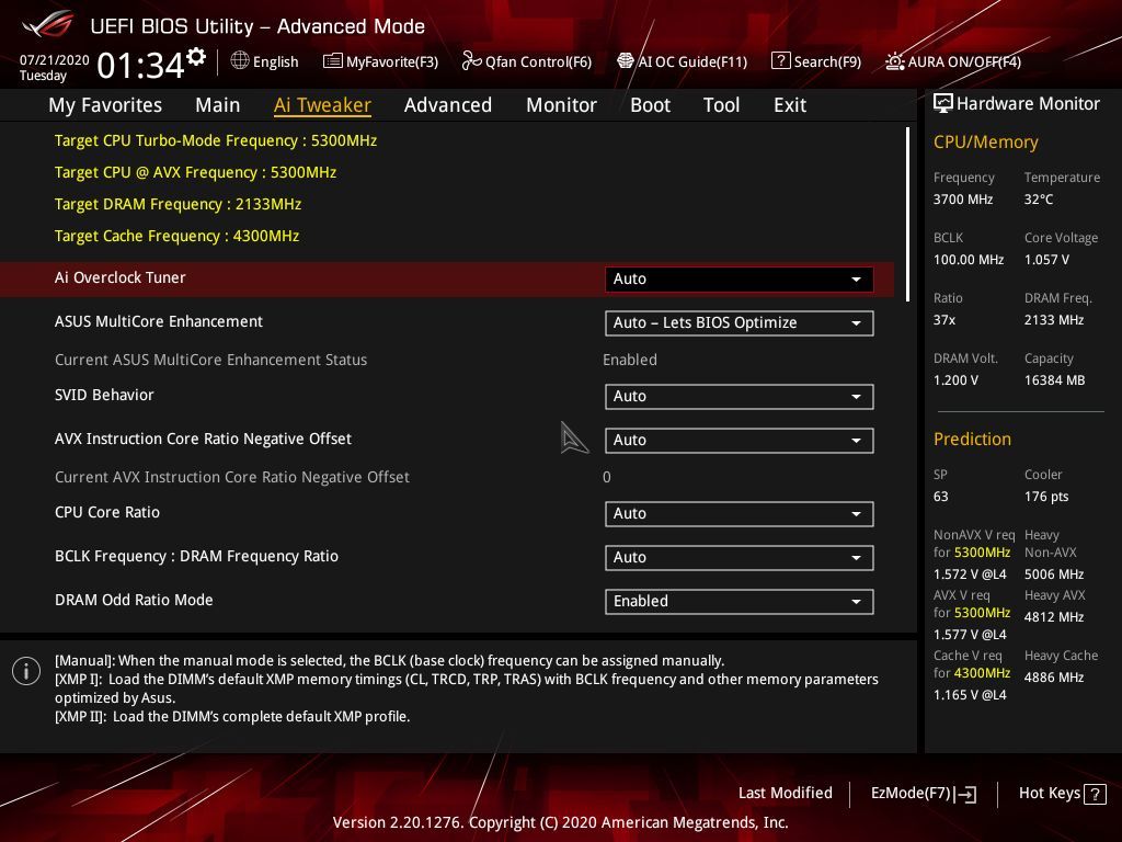 Asus ROG Strix Z490-E BIOS