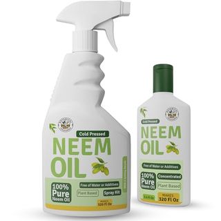 Neem Oil Spray for Plants-Kit Makes 320 Fl Oz -100% Pure Cold Pressed