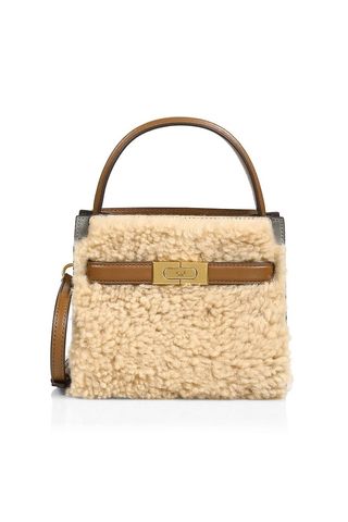 Petite Lee Radziwill Shearling & Leather Satchel