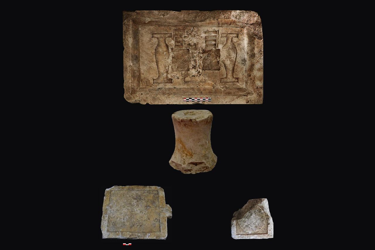 An array of stone carvings