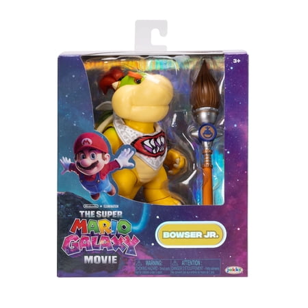 The Super Mario Galaxy Movie - 5 Inch Action Figure Series – Bowser Jr. Figure With Paint Brush Accessory
