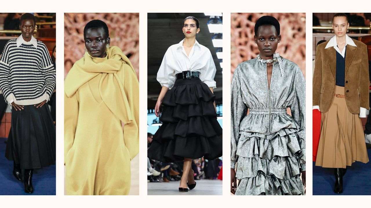 5 models on the NYFW 2024 A/W runway