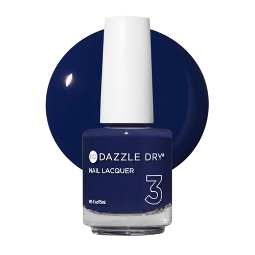 Dazzle Dry Nail Lacquer, Step 3 &amp;ndash; Midnight Sky (0.5 Fl Oz) | a Rich Deep Inky Blue &amp;middot; Full Coverage &amp;middot; Cream Finish &amp;middot; Quick-Dry