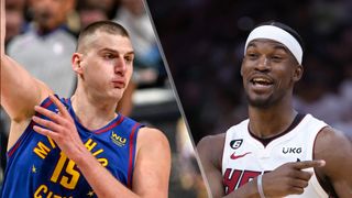 (L, R) Nikola Jokic and Jimmy Butler will face off in the NBA Playoffs live streams for the Finals, with the Nuggets and Heat