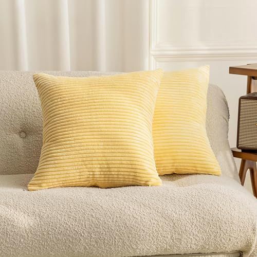 Yellow Pillow Covers Decorative Set of 2