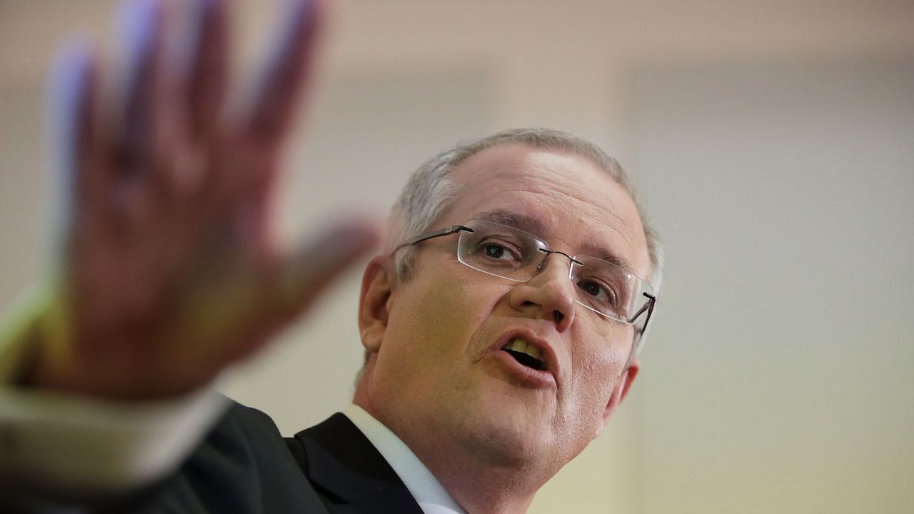 CANBERRA, AUSTRALIA - MAY 09:Treasurer Scott Morrison speaks to the media during a press conference at Parliament House on May 9, 2017 in Canberra, Australia. The treasurer will identify key 