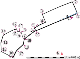 A map of the Formula One motor circuit in Baku