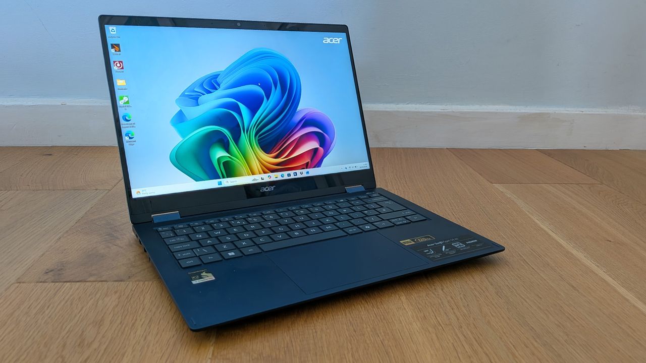 The Acer Swift Spin 14 AI on a desk