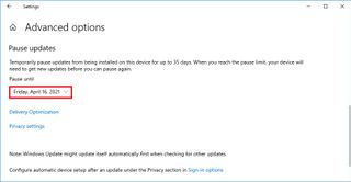 Windows 10 pause updates to skip KB5000802