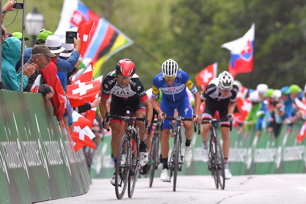 Diego Ulissi (UAE Team Emirates) wins stage 5 at the Tour de Suisse