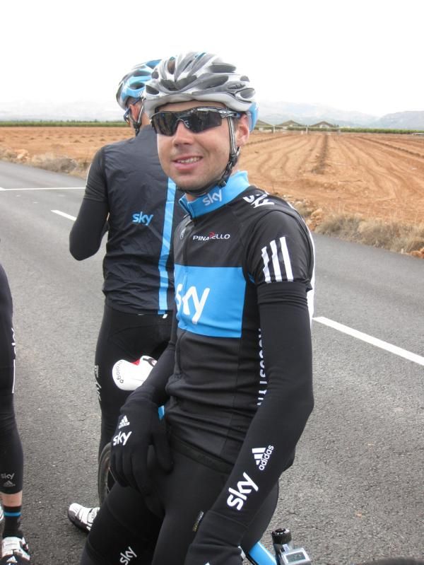 All smiles: John-Lee Augustyn looks cold but happy