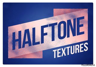 The words "Halftone Textures" in halftone style