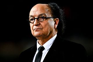 Eugenio Guarascio, chairman of Cosenza, looks on prior to kick-off in the Serie B match between Cosenza and UC Sampdoria at Stadio San Vito on February 23, 2024 in Cosenza, Italy.