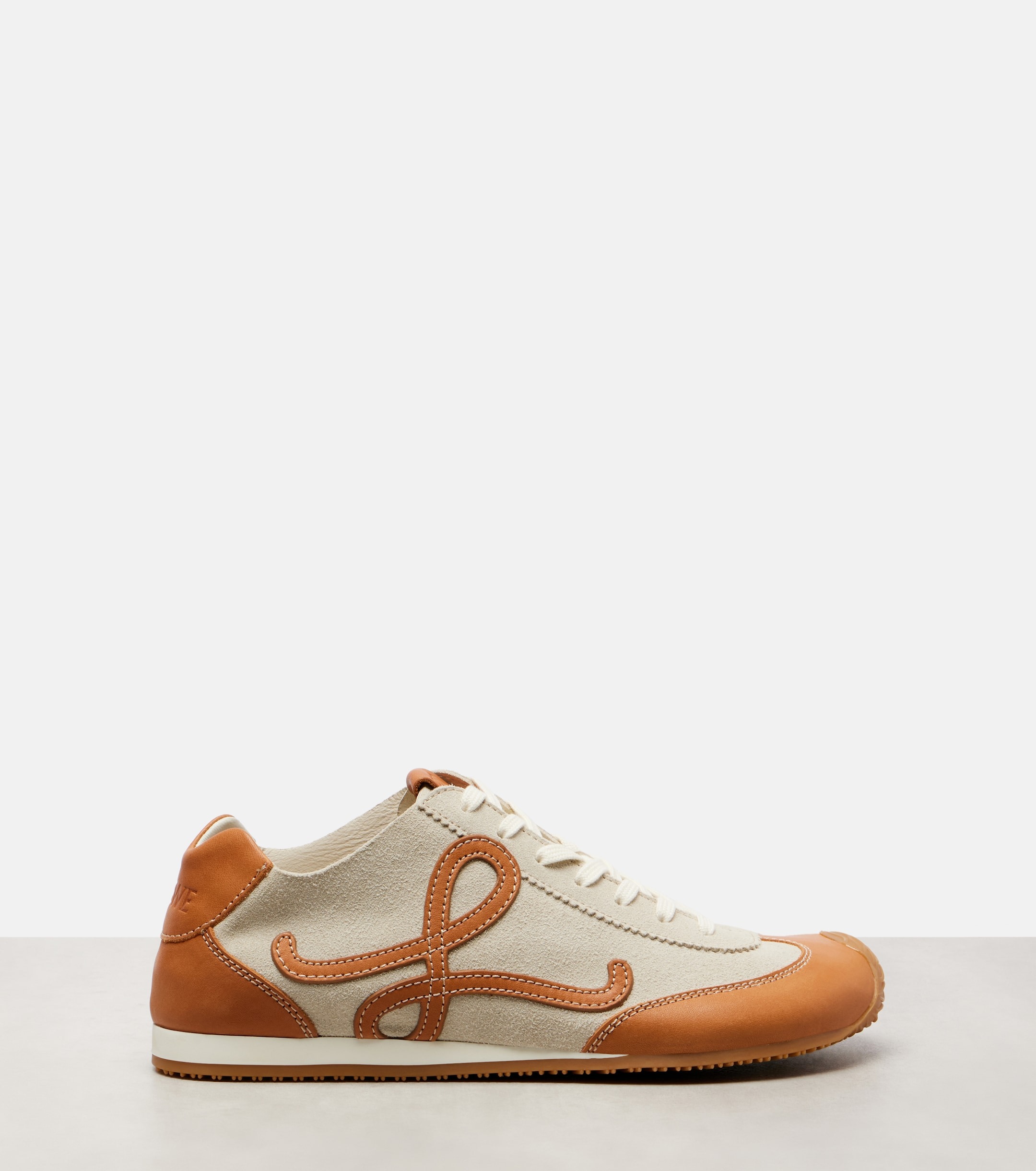 Loewe, Ballet Runner 2.0 Suede Sneakers in Soft White/Tan