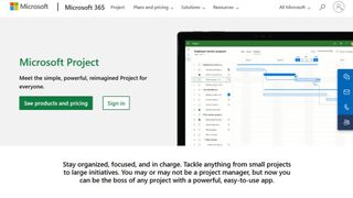 Website screenshot for Microsoft Project