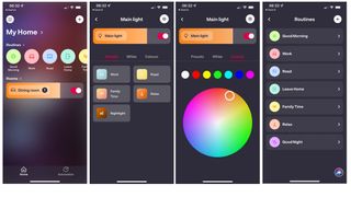 Screengrabs from the app that controls the Innr Smart Bulb Color