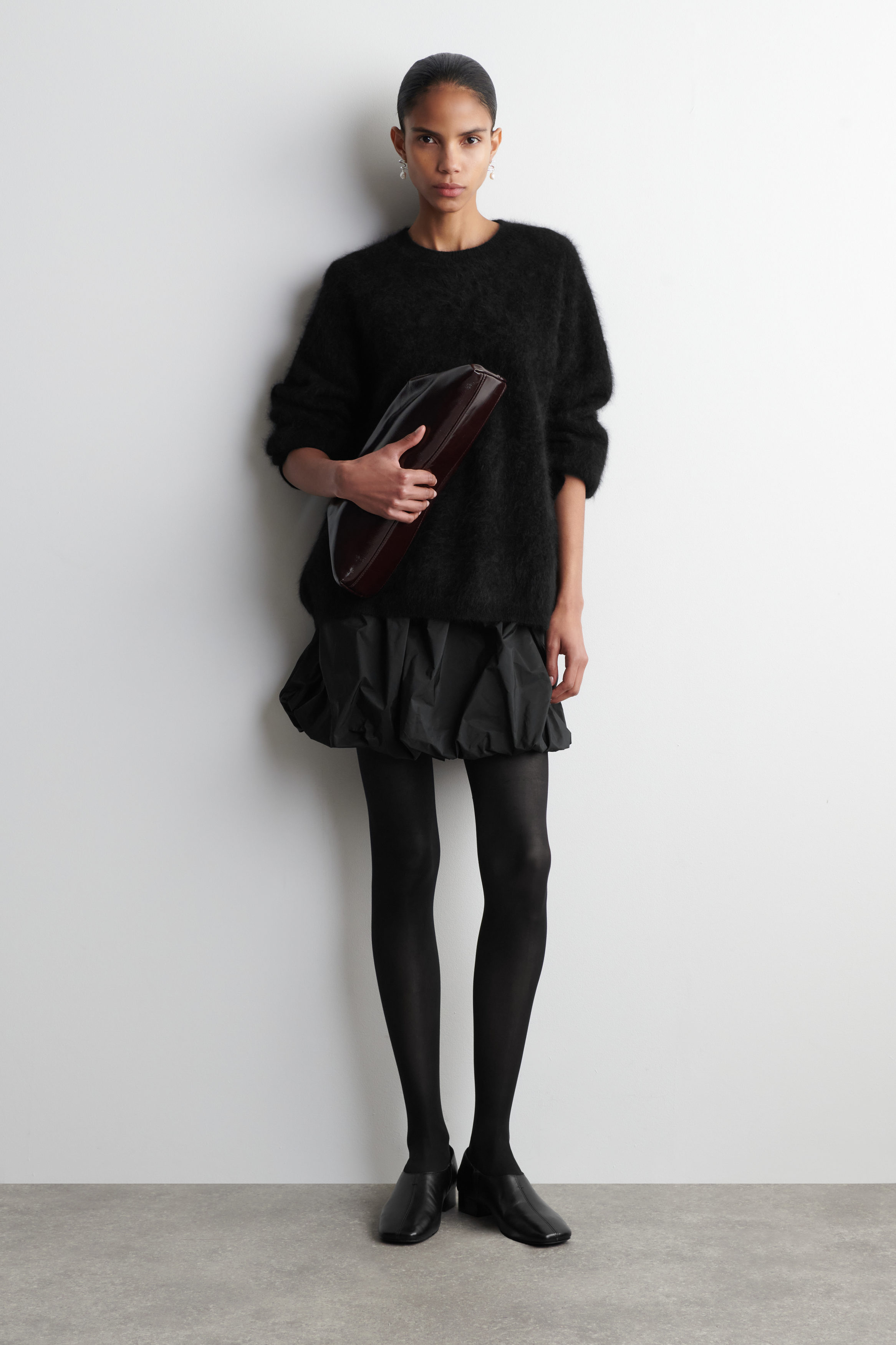 Bubble-Hem Mini Skirt