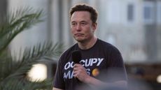 Elon Musk during a T-Mobile and SpaceX joint event on 25 August 2022 in Boca Chica Beach, Texas