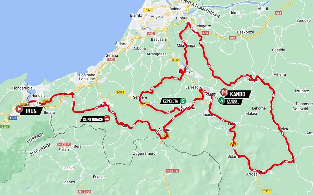 Route information for the 2024 Itzulia Basque Country
