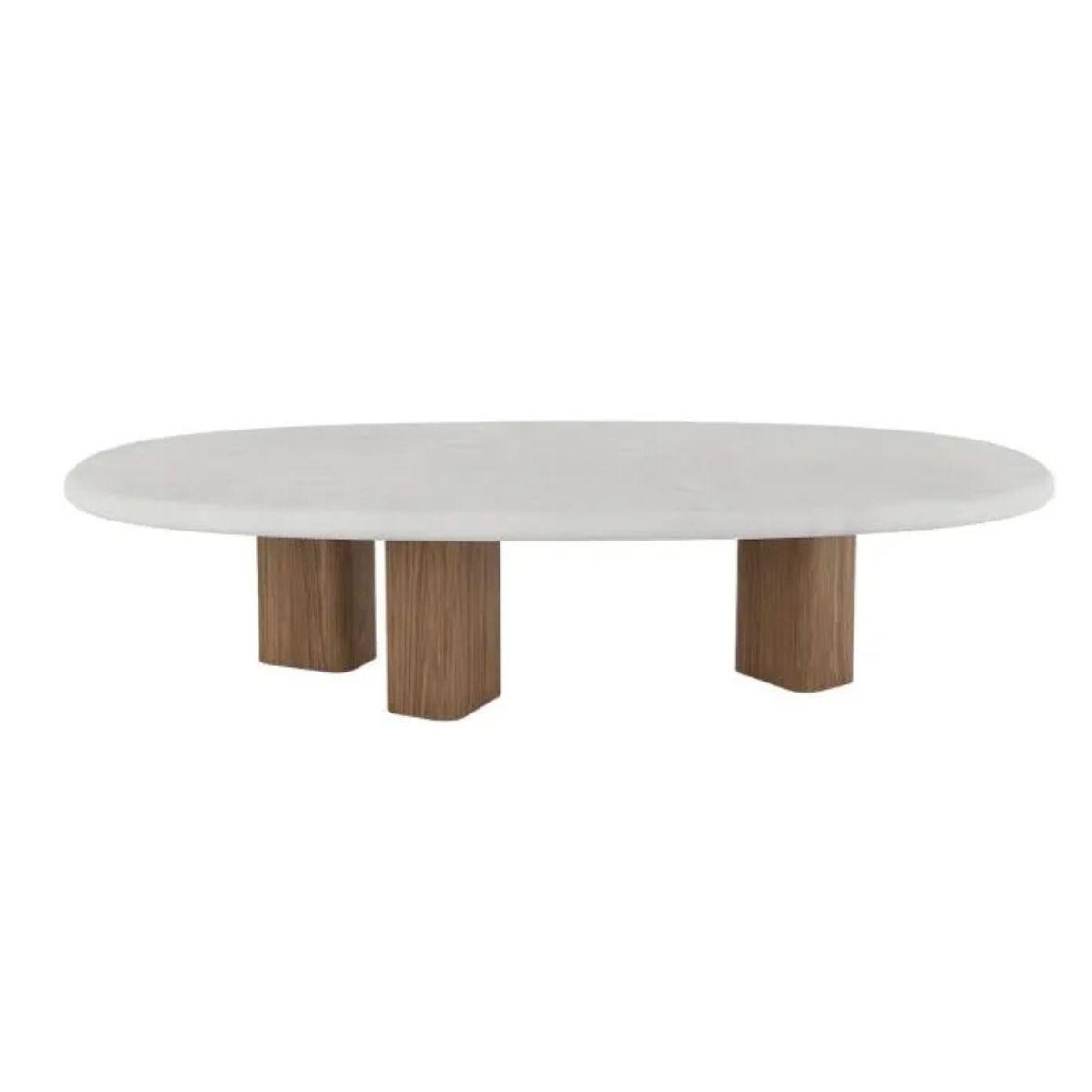 Marble and wood coffee table