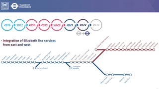 map showing phase two running of Elizabeth line tube