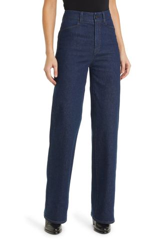 Sasha Notch Back High Waist Wide Leg Trouser Jeans