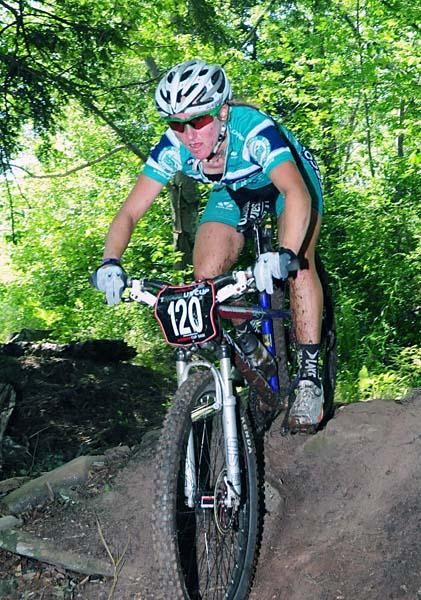 Amy Dombroski (Webcor) rides in the top ten.