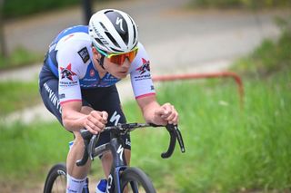 Belgian Remco Evenepoel of QuickStep Alpha Vinyl pictured in action during the LiegeBastogneLiege one day cycling race 2575km from Liege to Liege Sunday 24 April 2022 in Liege BELGA PHOTO ERIC LALMAND Photo by ERIC LALMAND BELGA MAG Belga via AFP Photo by ERIC LALMANDBELGA MAGAFP via Getty Images