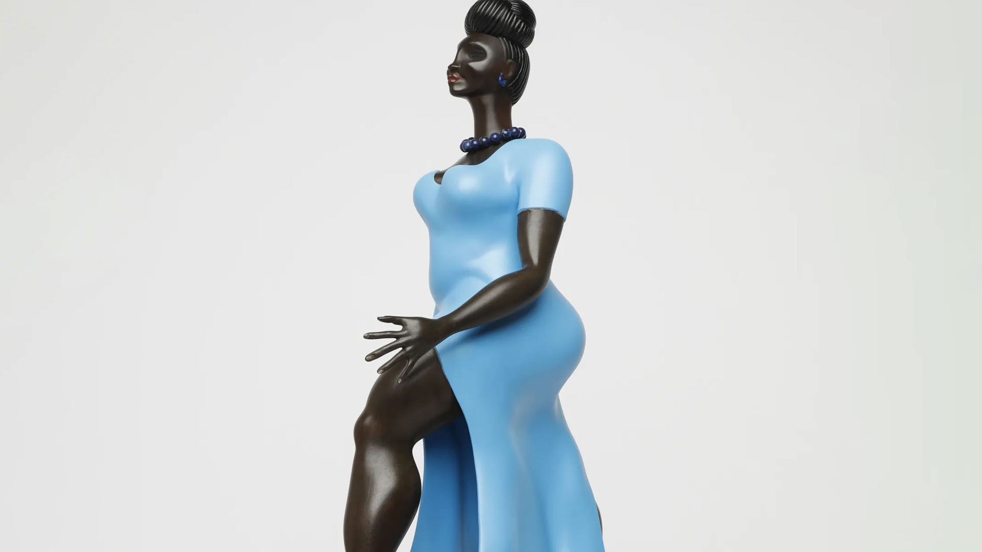 A photo of Lady in Blue by Tschabalala Self.