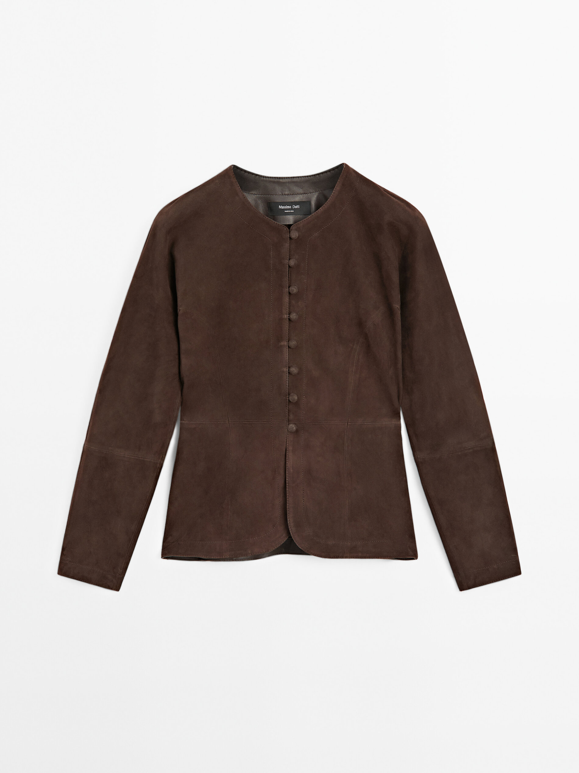 Short suede leather shirt