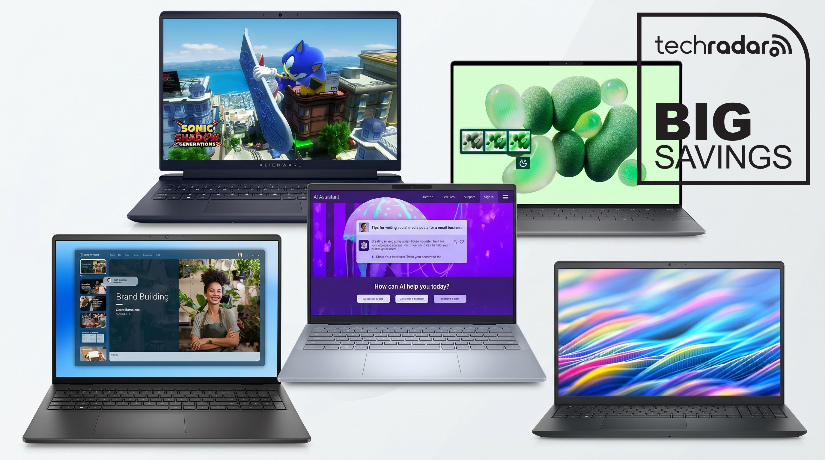 A collage of laptops from the Dell spring sale