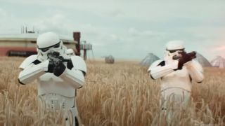 Stormtroopers firing in high grass in Andor season 2