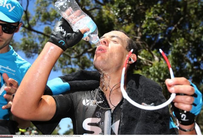 Richie Porte (Team Sky) cools down after his win