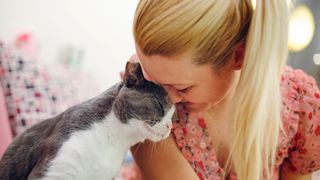 Woman and cat