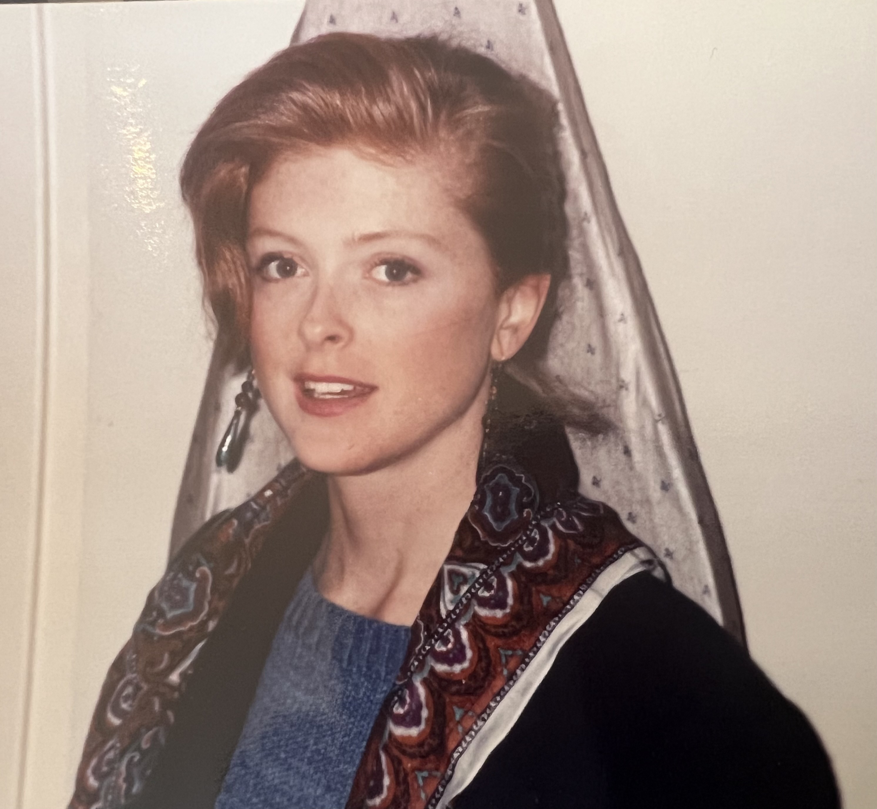 Grace O&amp;rsquo;Neill Dougherty wearing a scarf