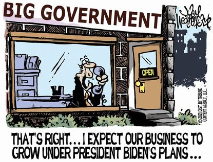 Editorial Cartoon U.S. biden big government