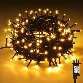 20m 200led Christmas Tree Lights, 8 Modes Outdoor Fairy Lights Plug In, Waterproof Outdoor String Lights Mains Powered for Bedroom, Garden, Party, Wedding, Christmas Decoration( Warm White)