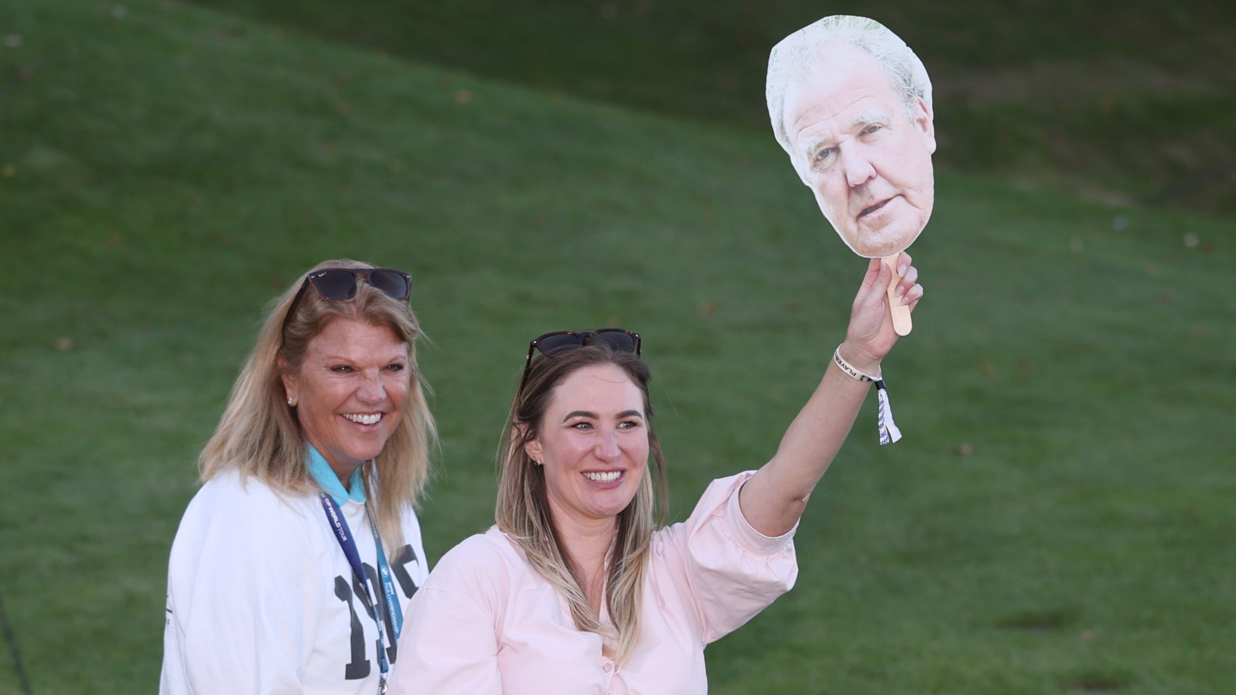 Melody Spaun with a Jeremy Clarkson mask