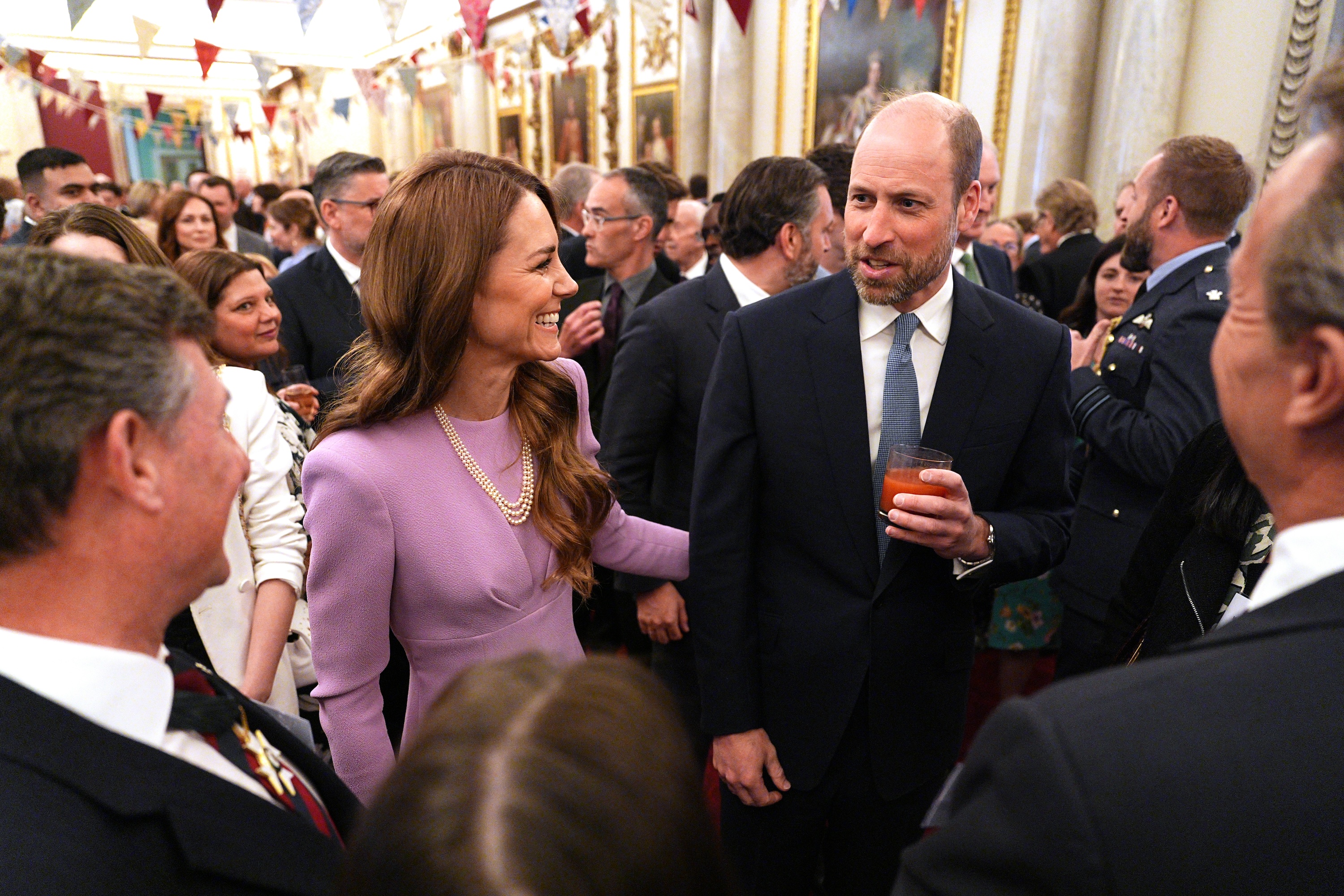 Princess Kate and Prince William, Prince of Wales at Buckingham Palace, on the 100th anniversary of the birth of Queen Elizabeth II, on April 21, 2026. (Photo by Aaron Chown - Pool/Getty Images)