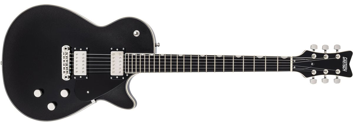 The Gretsch Electromatic Premier Jet reinvents the classic singlecut. Yes, there is the chambered body as before but with a compound radius fingerboard, Twin Six pickups, and contemporary touches such as Luminlay side-markers it is very much a modern update.