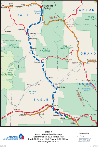 USA Pro Cycling Challenge - Stage 4 Map